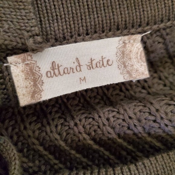 Alter'd State Dolman Oversized Slouchy Rib Knit Pullover Sweater M Khaki Olive - Picture 6 of 8